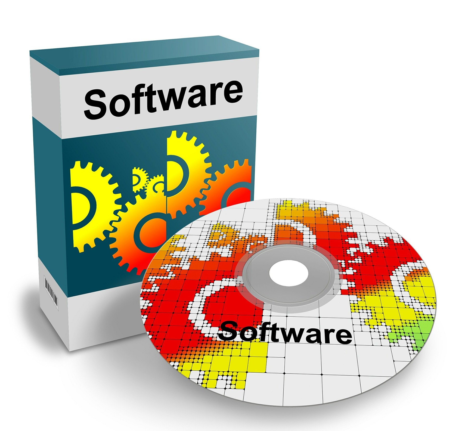 Eine CD mit Software und die dazugehörige Verpackung